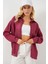 Kadın Uzun Oversize Gömlek 20320 - Bordo 4