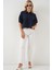 Kadın Kısa Kol Crop Gömlek 20335 - Lacivert 2