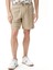 Erkek Bej Classic Fit Keten Bermuda 3