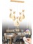 Istanbul Avize Hera Gold 5'li Yemek Masası Kumandalı 3 Renk Ledli Modern LED Avize 1
