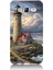 Samsung Galaxy J7 Uyumlu Kayalıkta Gök Altında Deniz Feneri Desenli Silikon Kılıf 1