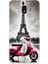 Samsung Galaxy J2 Pro Uyumlu Pembe Scooter Eyfel Önü Desenli Silikon Kılıf 1
