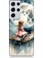 Samsung Galaxy S21 Ultra Uyumlu Ay Üzerinde Hayalci Kız Desenli Silikon Kılıf 1