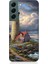 Samsung Galaxy S22 Uyumlu Kayalıkta Gök Altında Deniz Feneri Desenli Silikon Kılıf 1