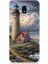Samsung Galaxy J2 Pro Uyumlu Kayalıkta Gök Altında Deniz Feneri Desenli Silikon Kılıf 1
