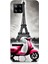 Samsung Galaxy A42 5g Uyumlu Pembe Scooter Eyfel Önü Desenli Silikon Kılıf 1