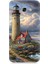 Samsung Galaxy A5 2017 Uyumlu Kayalıkta Gök Altında Deniz Feneri Desenli Silikon Kılıf 1