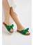 Kadın Terlik Kaymaz Tabanlı Şık Yeşil Fiyonk Tasarımıyla Plajda Kullanıma Uygun 2