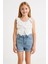 Kız Çocuk Pamuklu Beyaz Fiyonk Detaylı Broderie Crop Bluz 4