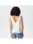 Kadın Beyaz Relaxed Fit V Yaka T-Shirt 2