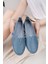 Knc 033 Mavi Hakiki Soft Deri Kadın Ayakkabı 4