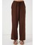 Geniş Paça Keten Pantolon 6735 - Kahverengi 4