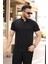 Erkek Çizgi Dokulu Çıtçıt Yakalı Kısa Kollu T-Shirt 1