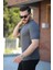 Erkek Bisiklet Yaka Örgü Desenli Kısa Örme Triko Kısa Kollu T-Shirt 2