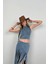 Fırfır Detay Denim Bluz 2