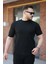 Erkek Bisiklet Yaka Örgü Desenli Kısa Örme Triko Kısa Kollu T-Shirt 1