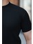 Erkek Bisiklet Yaka Örgü Desenli Kısa Örme Triko Kısa Kollu T-Shirt 3