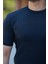 Erkek Bisiklet Yaka Örgü Desenli Kısa Örme Triko Kısa Kollu T-Shirt 3