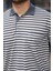 Erkek Yakalı Çizgili Kısa Kollu T-Shirt 3