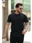 Erkek Bisiklet Yaka Çizgi Desenli Ribanalı Kısa Kollu Tshirt 1