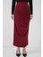 8035 Büzgülü Midi Etek - Bordo 2