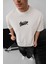 Erkek Baskılı Oversize T-Shirt - Beyaz 3