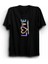 Sevgililer Günü Için Özel Tasarım Love Baskılı T-Shirt - Siyah 1