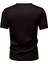 Baskılı Oversize Bisiklet Yaka T-Shirt - Siyah 2