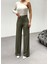 230 gr Poly Viscose Lycra Metal Düğme Palazzo Pantolon 3