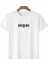Anneler Gününe Özel Tasarım Mom Çiçek Baskılı T-Shirt - Beyaz 1