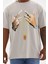 Unisex Baskılı Oversize T-Shirt - Gri 1