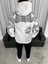 Kapşonlu Üç Iplik Baskılı Sweatshirt - Beyaz 2
