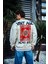 Oversize Bisiklet Yaka Üç Iplik Baskılı Sweatshirt - Beyaz 2