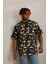 Unisex Oversize Baskılı Bisiklet Yaka T-Shirt - Siyah 1