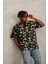 Unisex Oversize Baskılı Bisiklet Yaka T-Shirt - Siyah 4