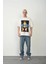 Unisex Baskılı Bisiklet Yaka Oversize T-Shirt - Beyaz 3
