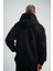Polızeı Premium Kalite Unisex Kapşonlu Ara Biyeli Sweatshirt - Siyah 2