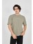 Unisex Jakar Kumaş Rahat Kol T-Shirt - Açık Yeşil 3