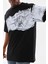 Unisex Bisiklet Yaka Baskılı Oversize T-Shirt - Siyah 4