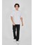 Unisex Jakar Kumaş Rahat Kol T-Shirt - Beyaz 4
