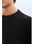 Unisex Oversize Düz Bisiklet Yaka T-Shirt - Siyah 3