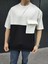 Unisex Torba Cep Detaylı Parçalı T-Shirt - Siyah 1