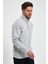 Oversize Yarım Farmuarlı Yakalı Basic Sweatshirt - Gri 2