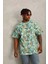 Unisex Oversize Baskılı Bisiklet Yaka T-Shirt - Mint Yeşili 1