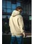 Üç Iplik Penye Kapşonlu Basic Sweatshirt - Bej 2