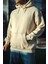 Üç Iplik Penye Kapşonlu Basic Sweatshirt - Bej 3