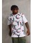 Unisex Baskılı Oversize T-Shirt - Beyaz 1