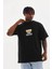 Unisex Baskılı Oversize T-Shirt - Siyah 1
