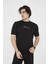 Unisex Bisiklet Yaka Slim Fit T-Shirt- Siyah 2