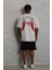 Unisex Oversize Baskılı Bisiklet Yaka T-Shirt - Gri 2